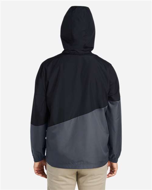 Core365 Unisex Techno Lite Colorblock Windbreaker - CE710 Black- Carbon