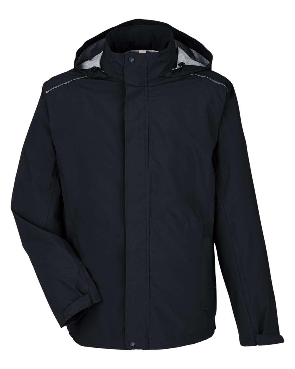 Core365 Men's Barrier Packable Waterproof Rain Jacket - CE712 Black