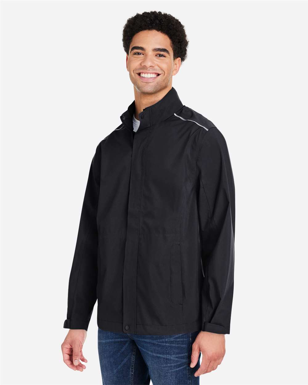 Core365 Men's Barrier Packable Waterproof Rain Jacket - CE712 Black