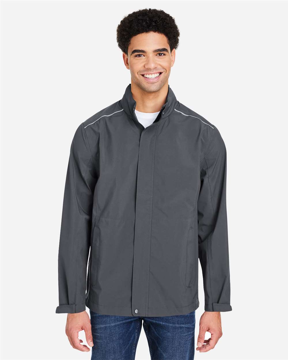 Core365 Men's Barrier Packable Waterproof Rain Jacket - CE712 Carbon
