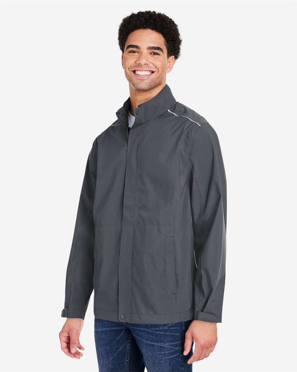 Core365 Men's Barrier Packable Waterproof Rain Jacket - CE712 Carbon