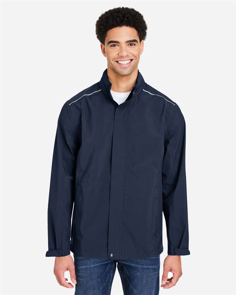 Core365 Men's Barrier Packable Waterproof Rain Jacket - CE712 Classic Navy