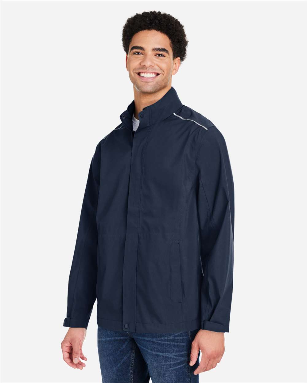 Core365 Men's Barrier Packable Waterproof Rain Jacket - CE712 Classic Navy