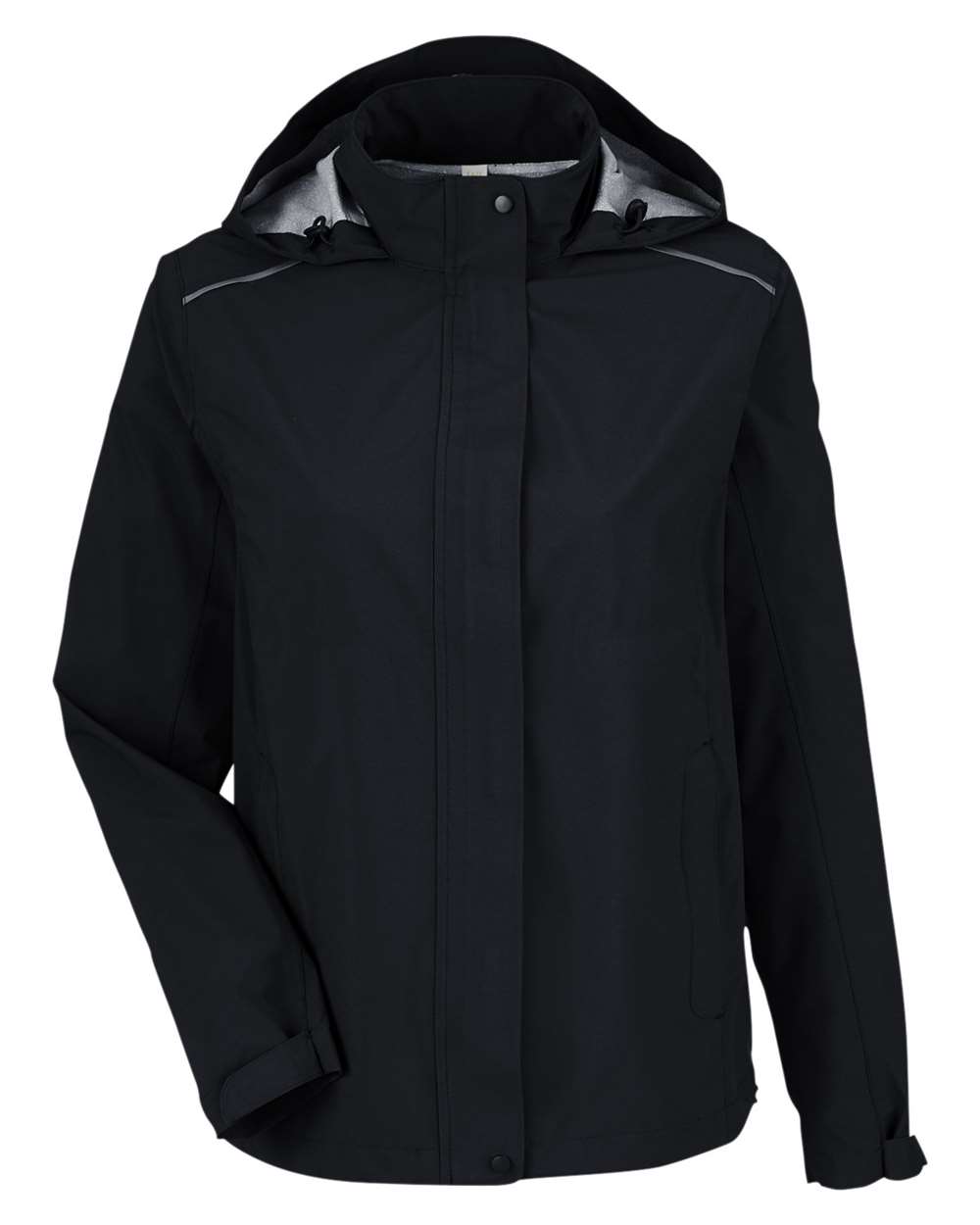 Core365 Women's Barrier Packable Waterproof Rain Jacket - CE712W Black