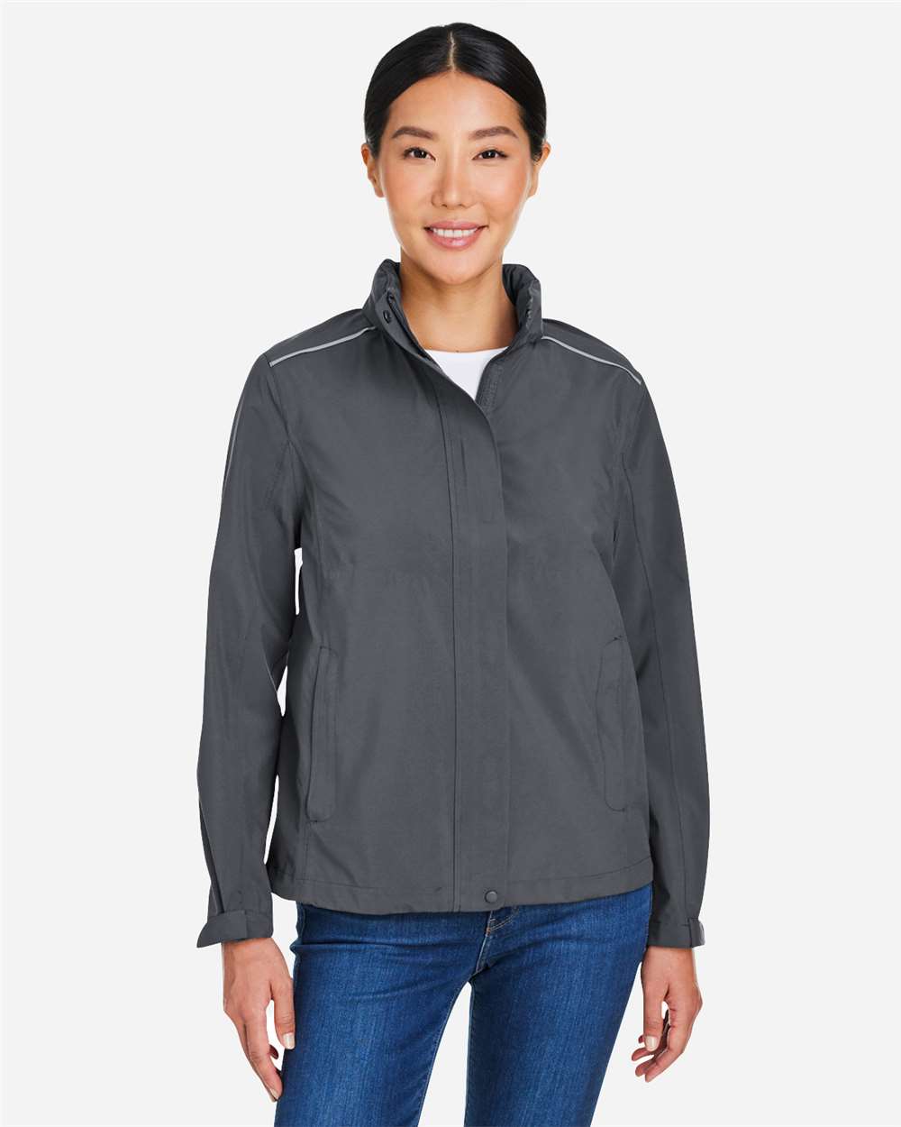 Core365 Women's Barrier Packable Waterproof Rain Jacket - CE712W Carbon
