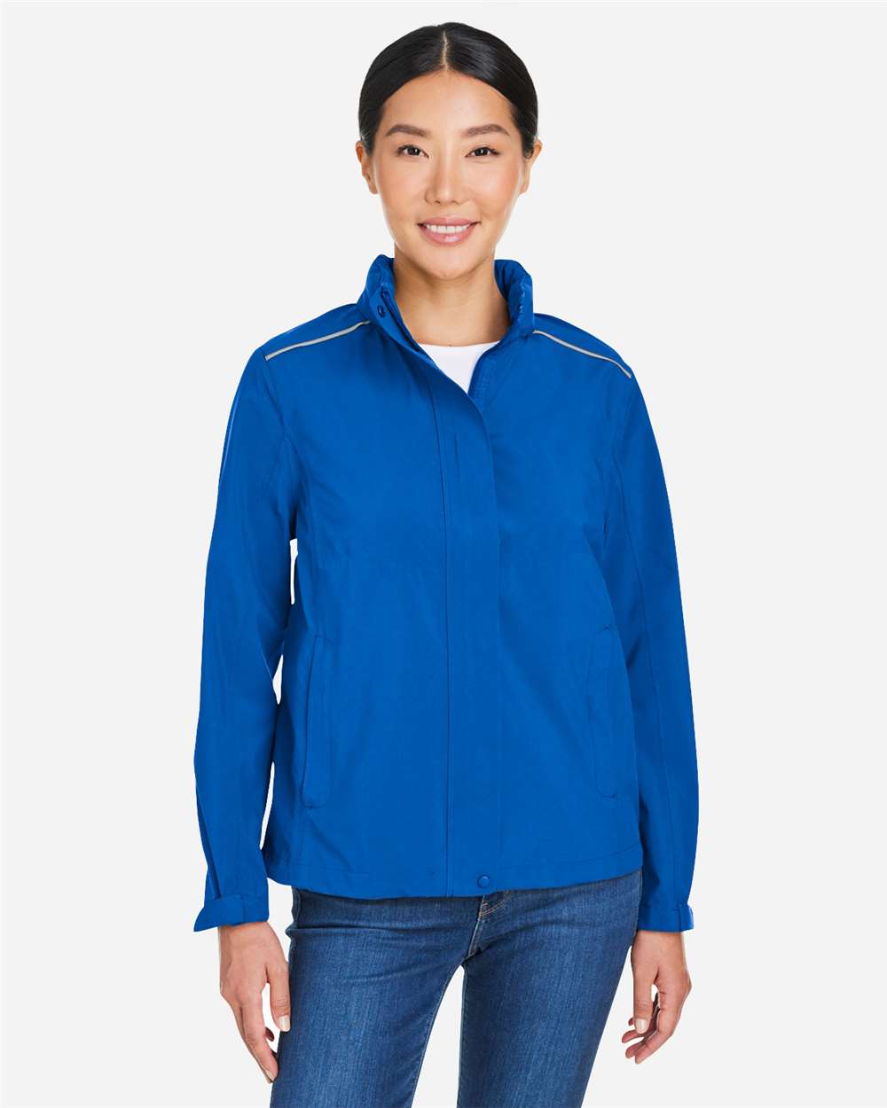 Core365 Women's Barrier Packable Waterproof Rain Jacket - CE712W True Royal