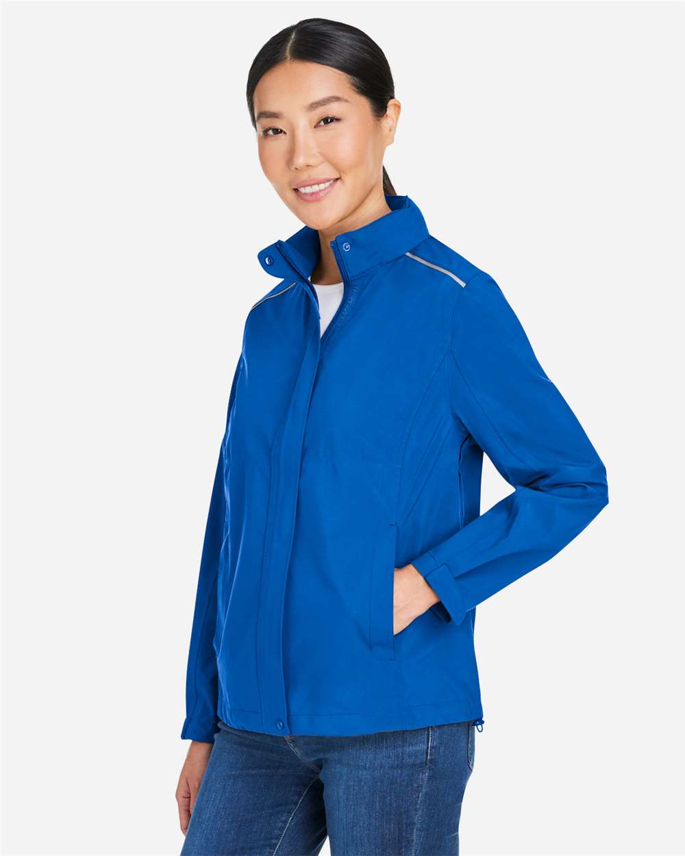 Core365 Women's Barrier Packable Waterproof Rain Jacket - CE712W True Royal