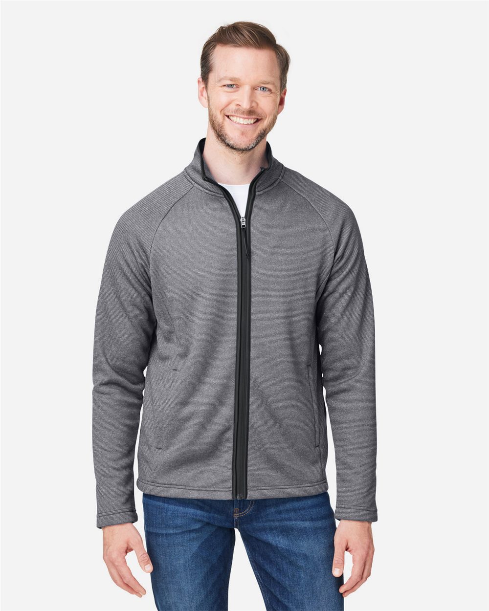 Core365 Men's Venture Heathered Stripe Full-Zip Jacket - CE72