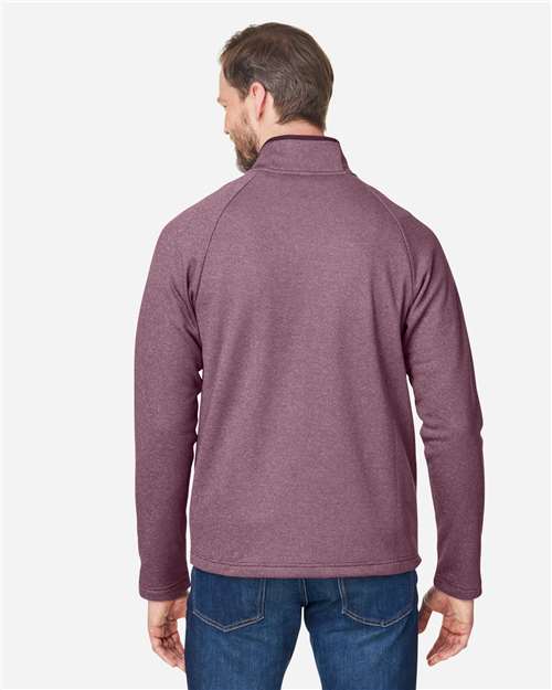 Core365 Men's Venture Heathered Stripe Full-Zip Jacket - CE72 Burgundy- White