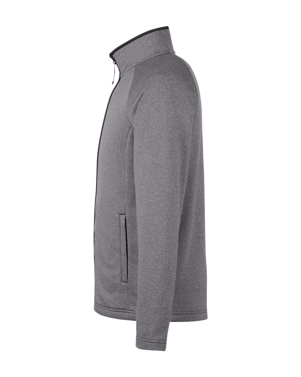 Core365 Men's Venture Heathered Stripe Full-Zip Jacket - CE72 Black- White