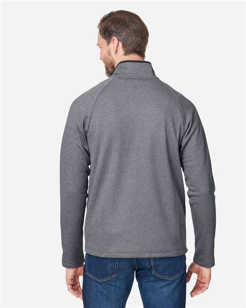 Core365 Men's Venture Heathered Stripe Full-Zip Jacket - CE72 Black- White