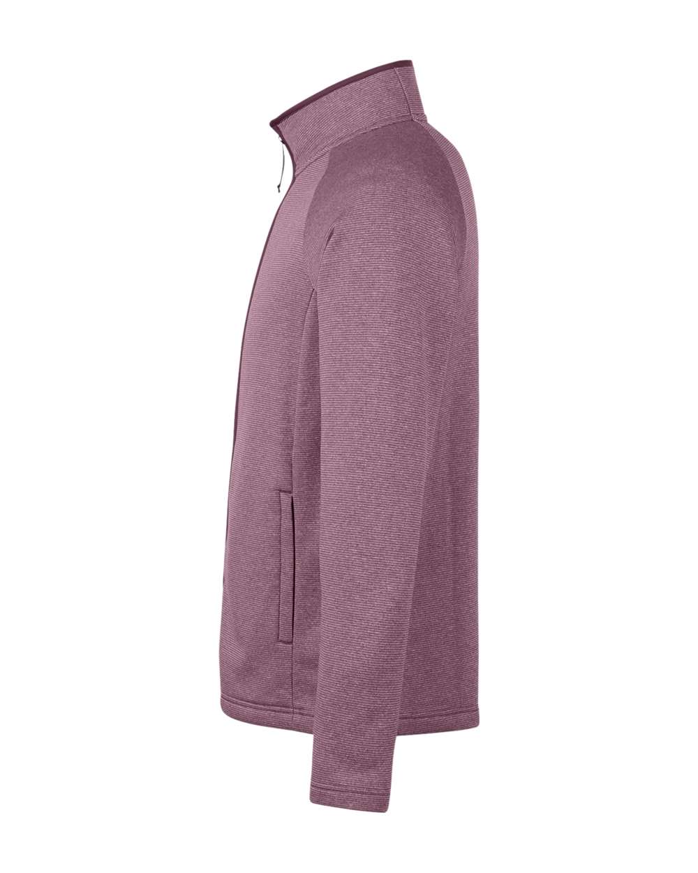 Core365 Men's Venture Heathered Stripe Full-Zip Jacket - CE72 Burgundy- White