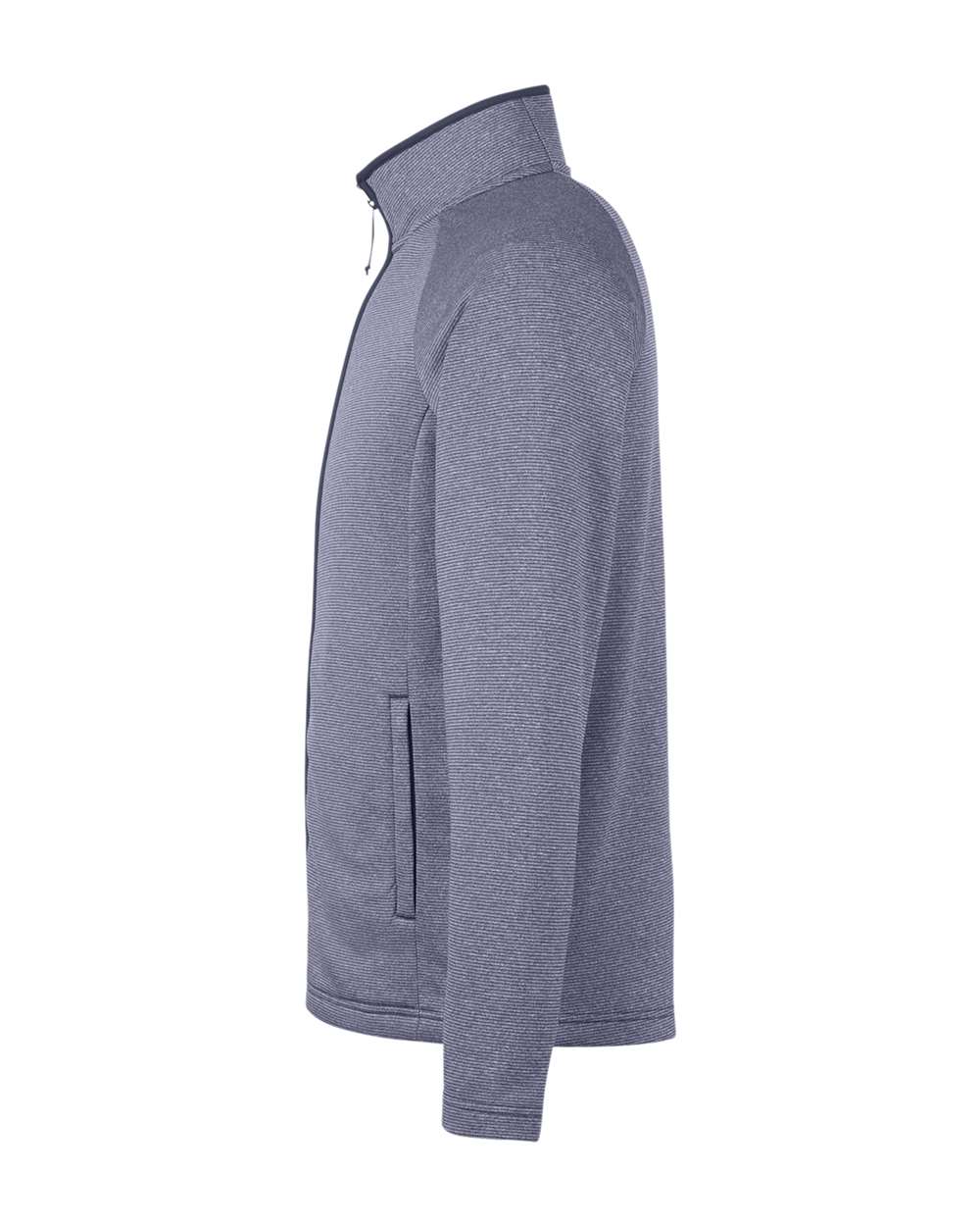 Core365 Men's Venture Heathered Stripe Full-Zip Jacket - CE72 Classic Navy- White