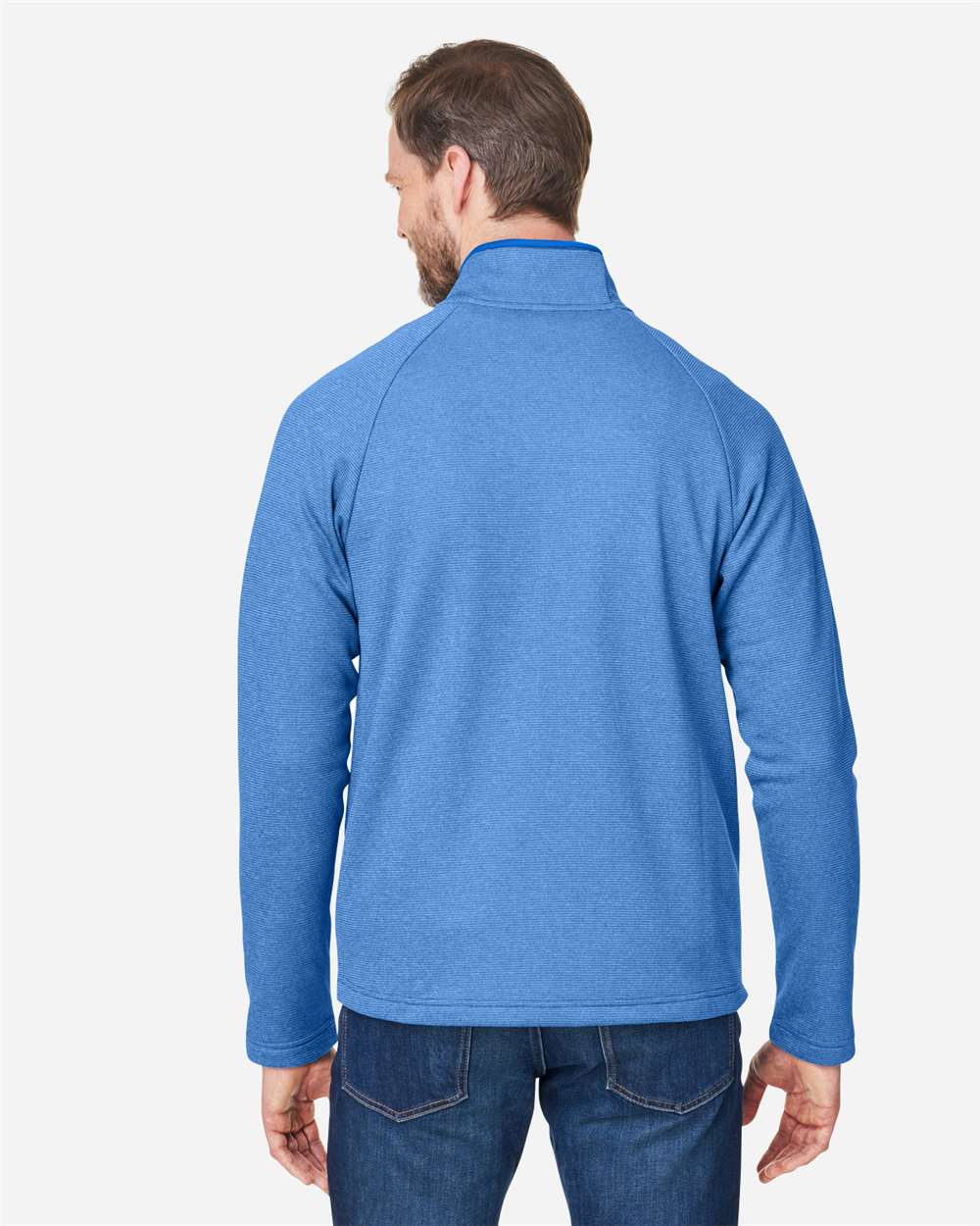 Core365 Men's Venture Heathered Stripe Full-Zip Jacket - CE72 True Royal- White