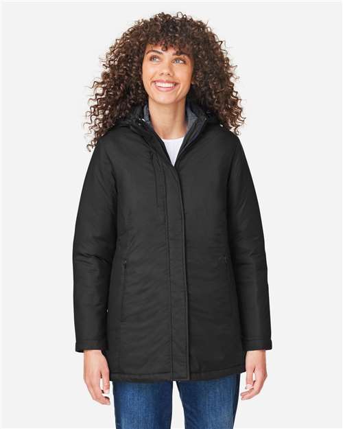 Core365 Women's Inspire 3-in-1 Jacket with Insulated Liner - CE725W Black- Carbon