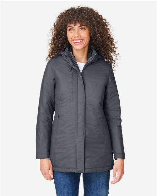 Core365 Women's Inspire 3-in-1 Jacket with Insulated Liner - CE725W Carbon- Black