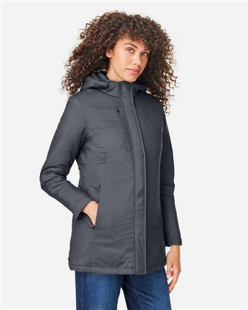 Core365 Women's Inspire 3-in-1 Jacket with Insulated Liner - CE725W Carbon- Black