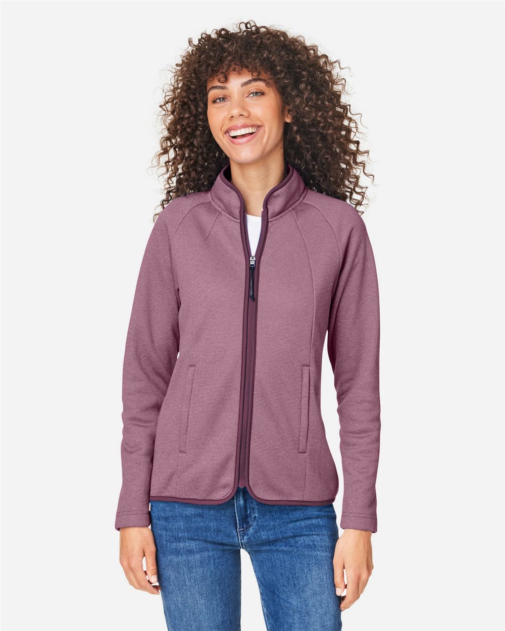 Core365 Women's Venture Heathered Stripe Full-Zip Jacket - CE72W