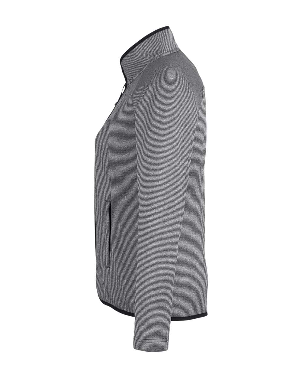 Core365 Women's Venture Heathered Stripe Full-Zip Jacket - CE72W Black- White