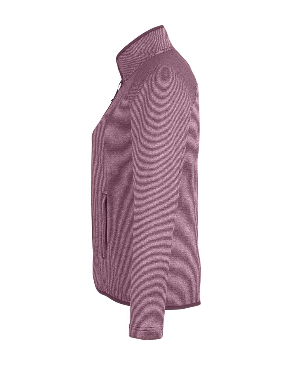 Core365 Women's Venture Heathered Stripe Full-Zip Jacket - CE72W Burgundy- White
