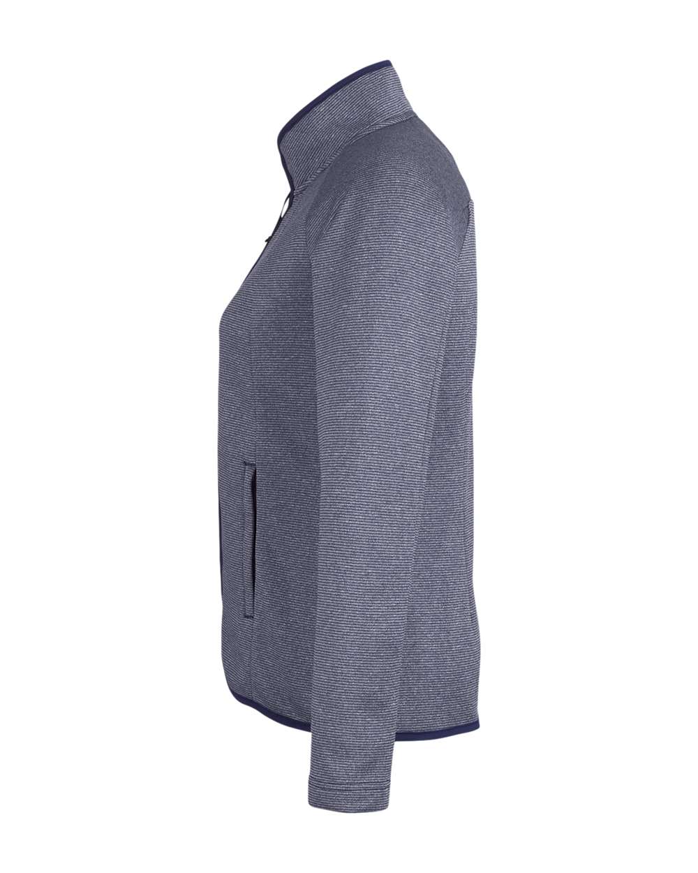 Core365 Women's Venture Heathered Stripe Full-Zip Jacket - CE72W Classic Navy- White