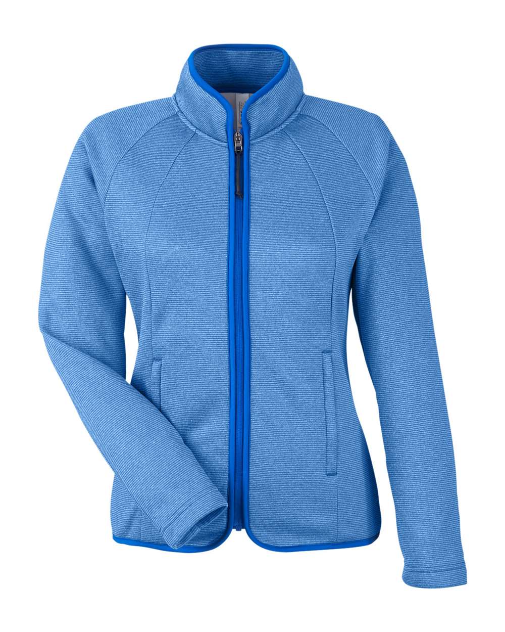 Core365 Women's Venture Heathered Stripe Full-Zip Jacket - CE72W True Royal- White