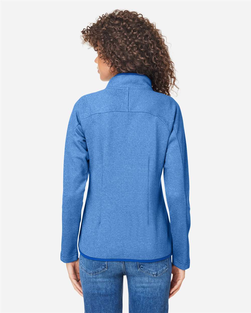 Core365 Women's Venture Heathered Stripe Full-Zip Jacket - CE72W True Royal- White