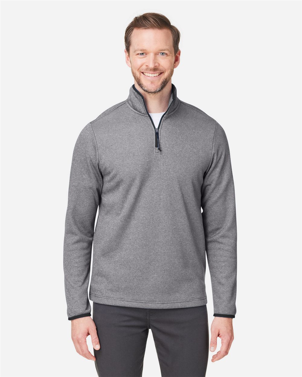 Core365 Men's Venture Heathered Stripe Quarter-Zip Pullover - CE73