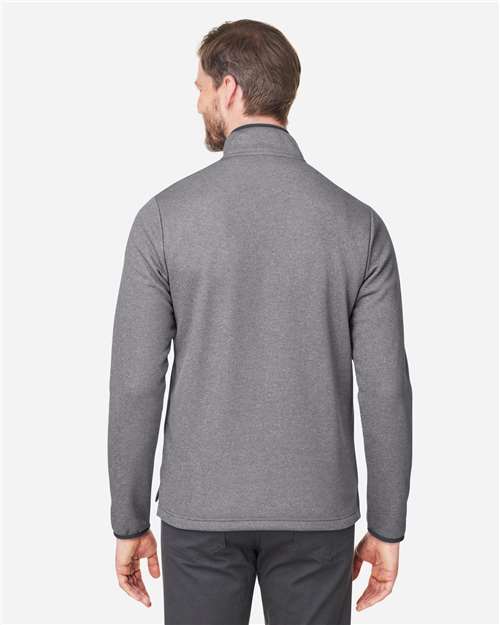 Core365 Men's Venture Heathered Stripe Quarter-Zip Pullover - CE73 Black- White