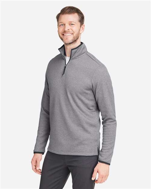 Core365 Men's Venture Heathered Stripe Quarter-Zip Pullover - CE73 Black- White