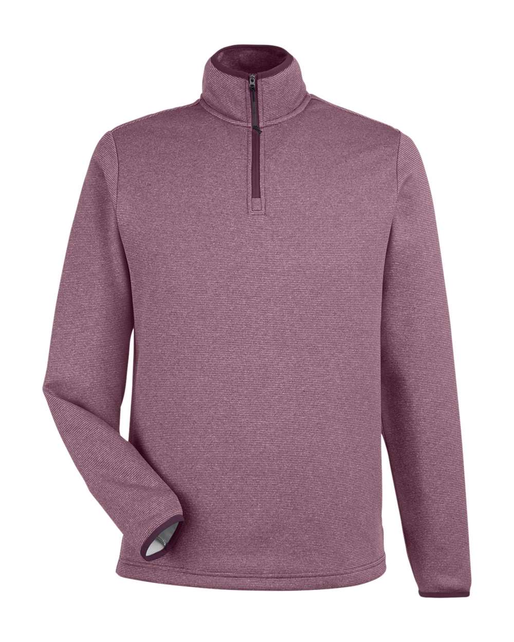 Core365 Men's Venture Heathered Stripe Quarter-Zip Pullover - CE73 Burgundy- White