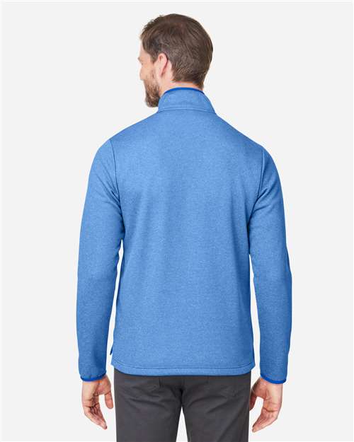Core365 Men's Venture Heathered Stripe Quarter-Zip Pullover - CE73 True Royal- White