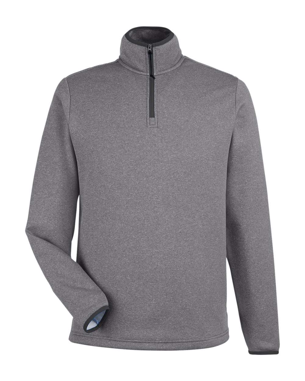 Core365 Men's Venture Heathered Stripe Quarter-Zip Pullover - CE73 Black- White