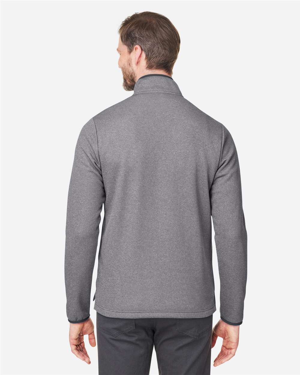 Core365 Men's Venture Heathered Stripe Quarter-Zip Pullover - CE73 Black- White
