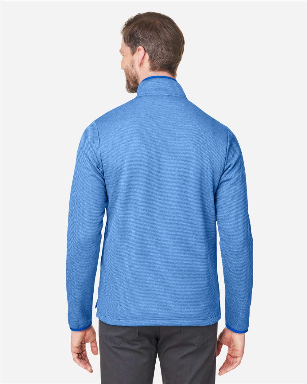 Core365 Men's Venture Heathered Stripe Quarter-Zip Pullover - CE73 True Royal- White