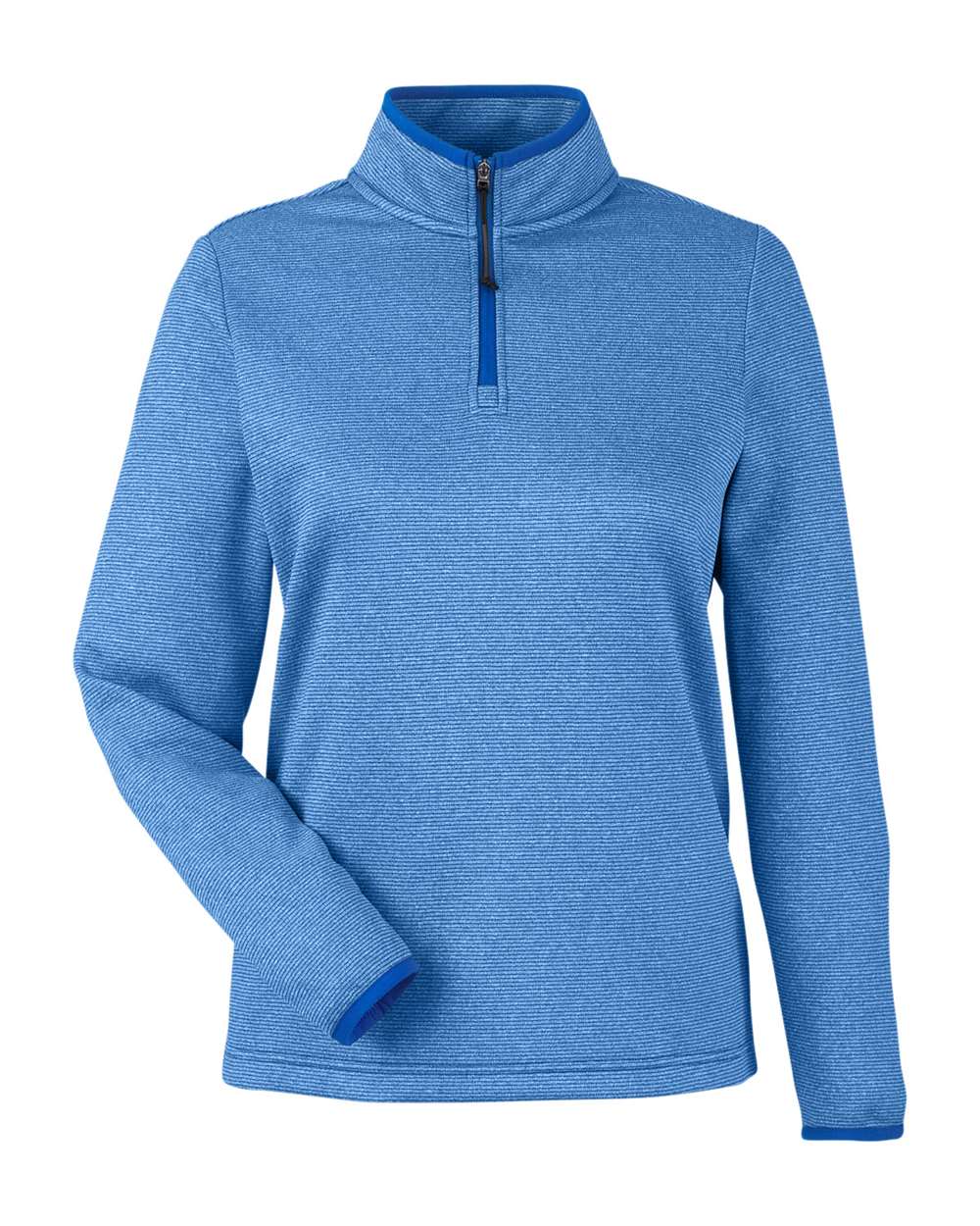 Core365 Women's Venture Heathered Stripe Quarter-Zip Pullover - CE73W True Royal- White