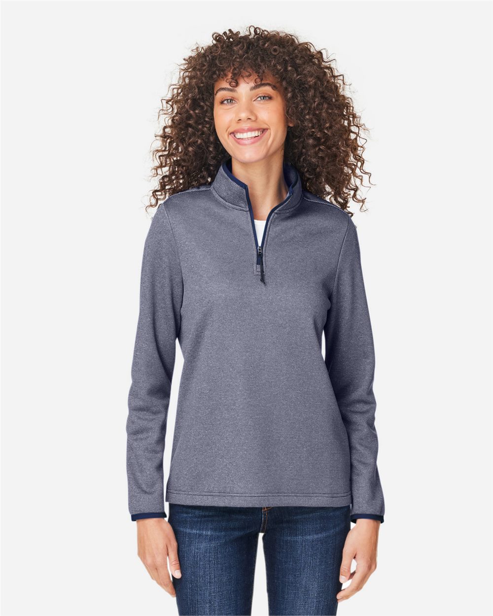 Adidas Women's Venture Heathered Stripe Quarter-Zip Pullover - CE73W