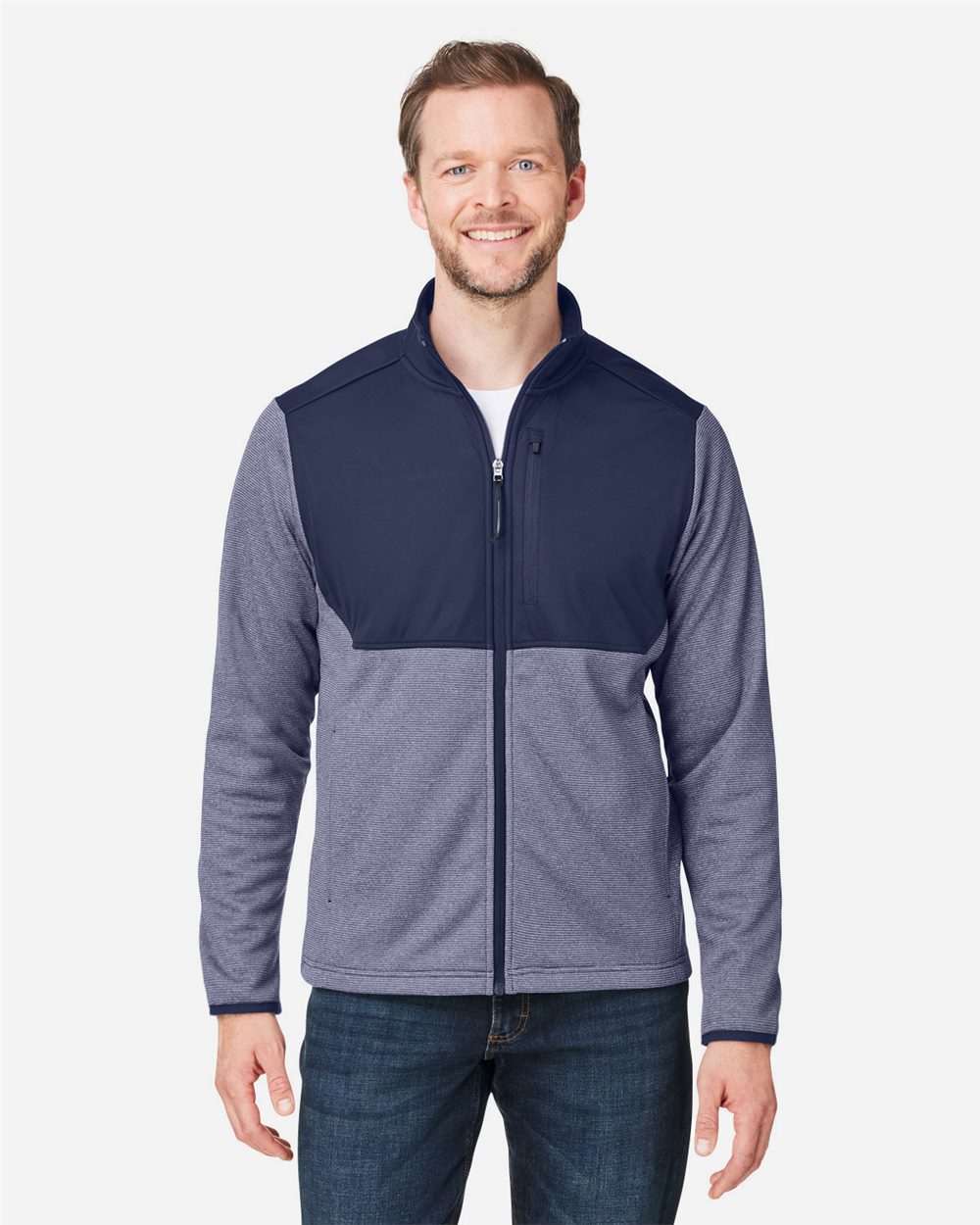 Core365 Men's Venture Heathered Stripe Hybrid Jacket - CE74