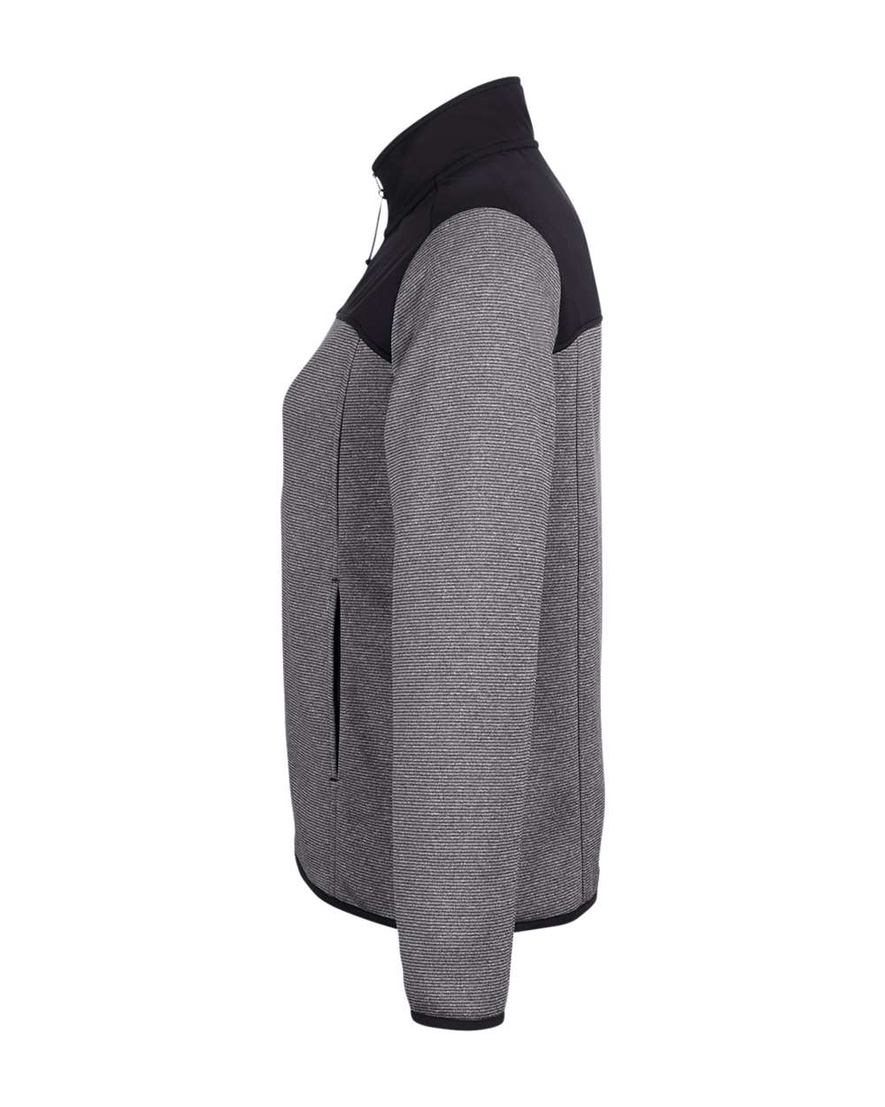 Core365 Women's Venture Heathered Stripe Hybrid Jacket - CE74W Black- White