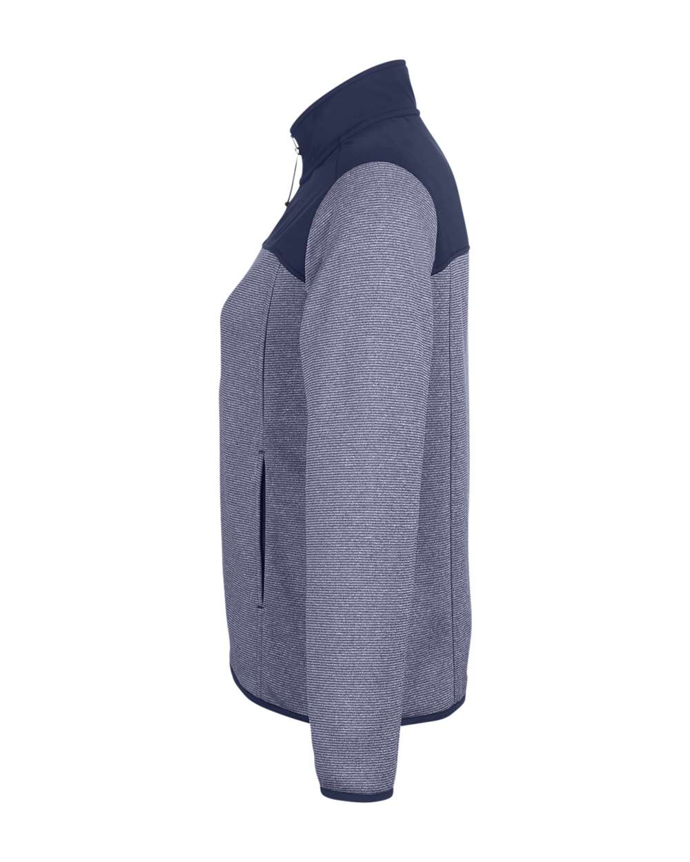 Core365 Women's Venture Heathered Stripe Hybrid Jacket - CE74W Classic Navy- White