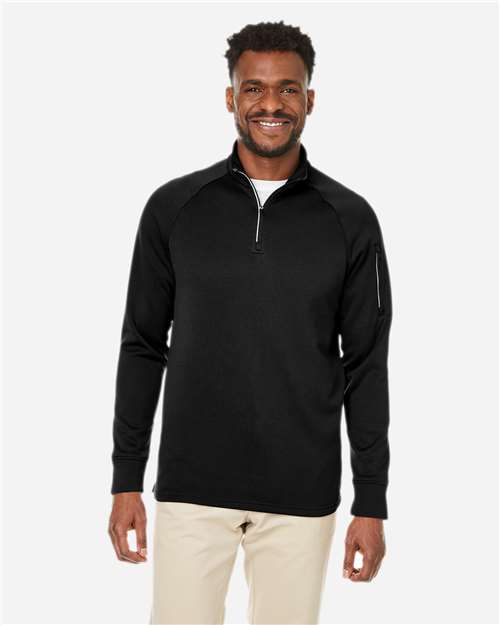 Core365 Unisex Fusion ChromaSoft™ Fleece Quarter-Zip Pullover - CE801 Black