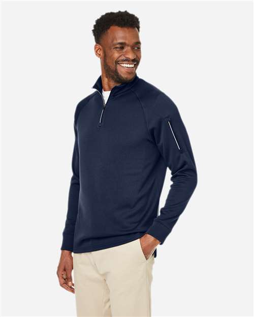 Core365 Unisex Fusion ChromaSoft™ Fleece Quarter-Zip Pullover - CE801 Classic Navy