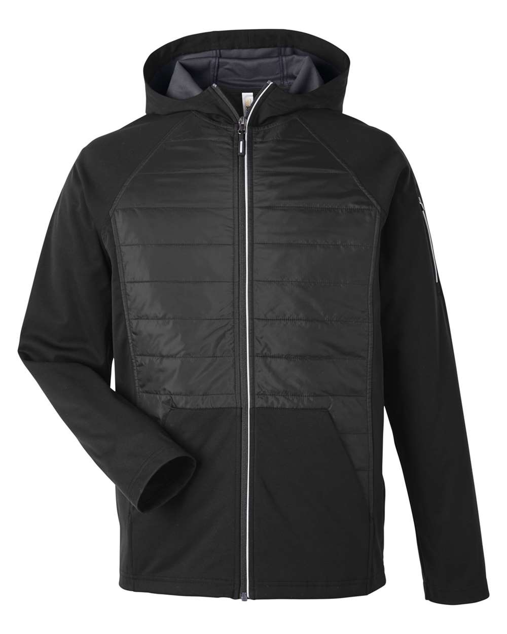 Core365 Unisex Techno Lite Hybrid Hooded Jacket - CE808 Black