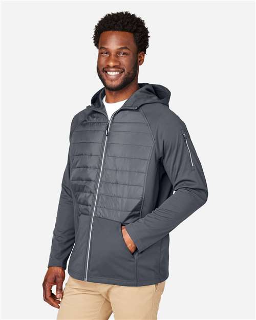 Core365 Unisex Techno Lite Hybrid Hooded Jacket - CE808 Carbon