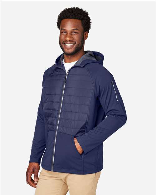 Core365 Unisex Techno Lite Hybrid Hooded Jacket - CE808 Classic Navy