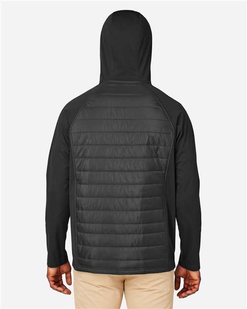 Core365 Unisex Techno Lite Hybrid Hooded Jacket - CE808 Black