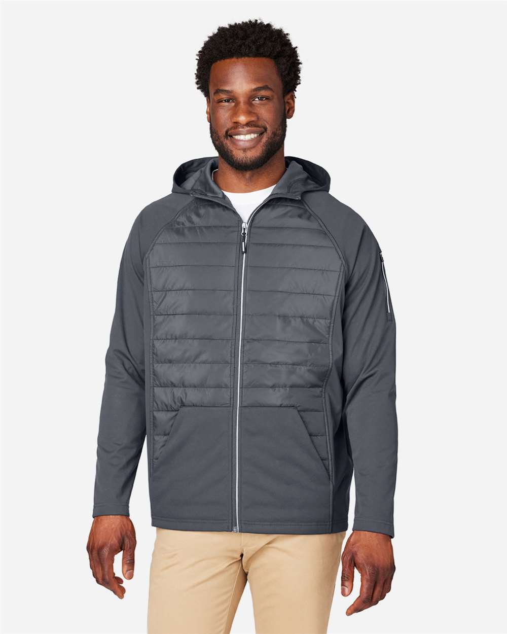 Core365 Unisex Techno Lite Hybrid Hooded Jacket - CE808 Carbon