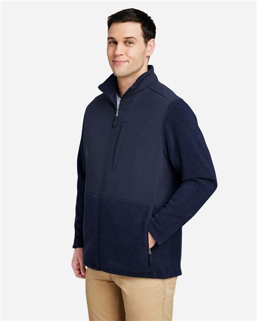 Core365 Men's Journey Summit Hybrid Full-Zip - CE890 Classic Navy- Classic Navy