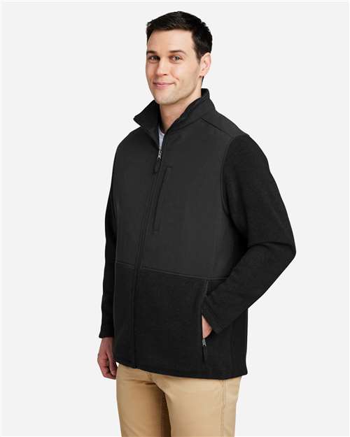 Core365 Men's Journey Summit Hybrid Full-Zip - CE890 Black- Black
