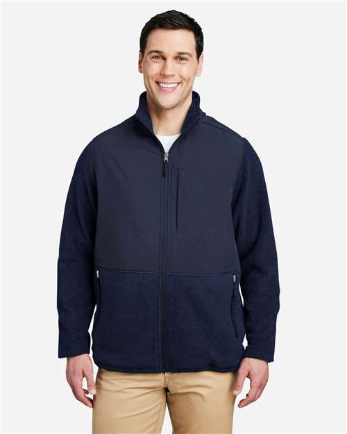 Core365 Men's Journey Summit Hybrid Full-Zip - CE890 Classic Navy- Classic Navy